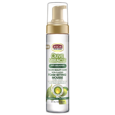 African Pride Olive Miracle Foam Setting Mousse — 8.5 oz