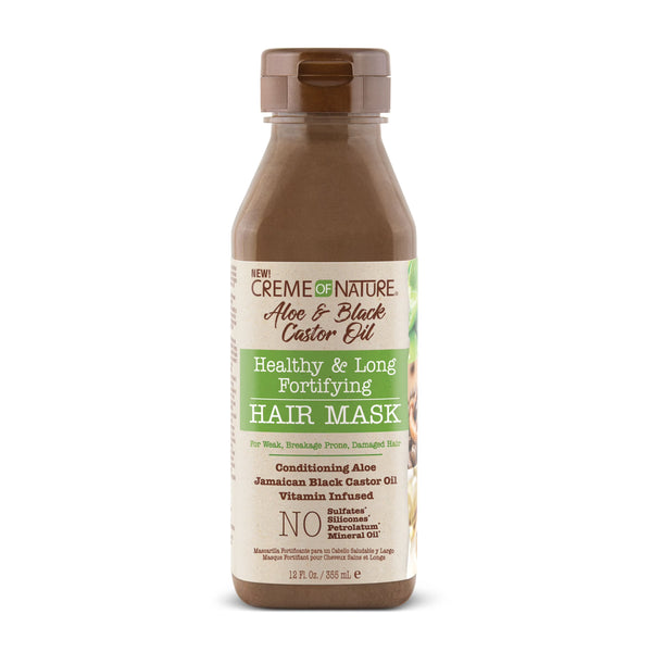 Creme Of Nature Aloe & Black Castor Oil Healthy & Long Fortifying Hair Mask — 12 oz