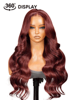 Chic Luxe Hair Vietnamese Angora Red Wavy Wig — 13x6 Frontal — Layered Cuts