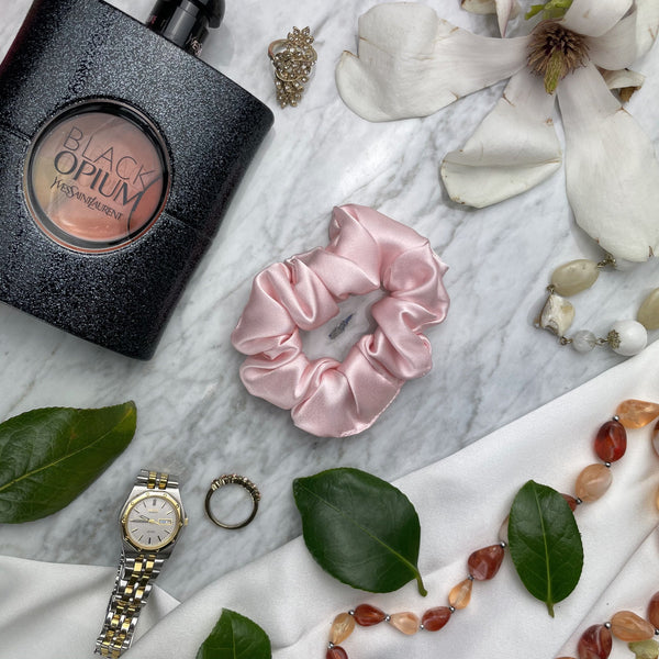 DREAMSILK Pink Silk Scrunchie — Regular