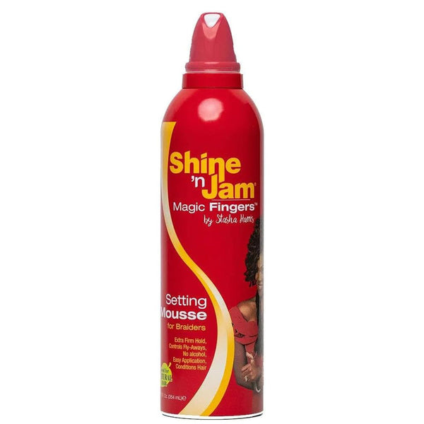 Shine 'n Jam Magic Fingers Setting Mousse Long-Lasting Hold & Professional Braids — 12 oz