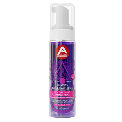 Allored Professional Jamaican Black Castor Oil & Rosemary Foaming Mousse with Lightweight Hold for Curly, Coily & Wavy Hair — 200 ml