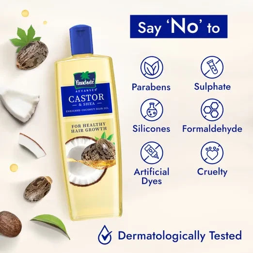 Parachute Advansed Castor & Shea-Enriched Coconut Hair Oil — 200 ml