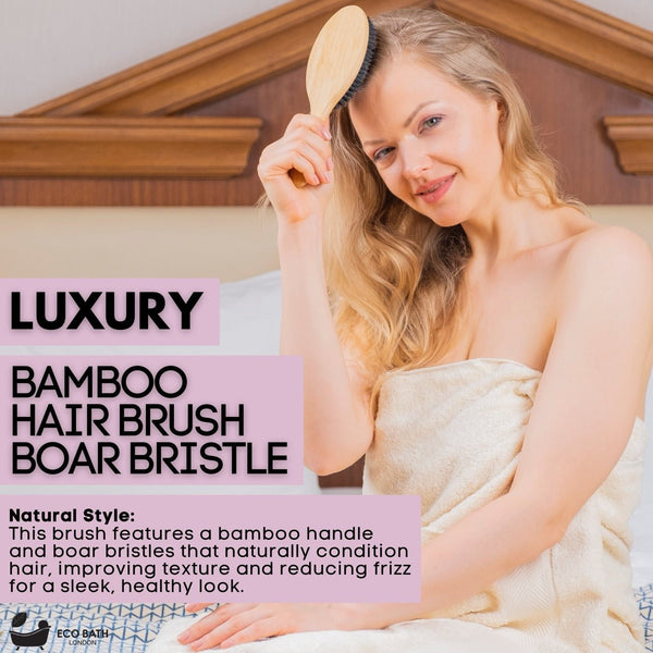 Eco Bath Bamboo Hair Brush with Boar Bristles