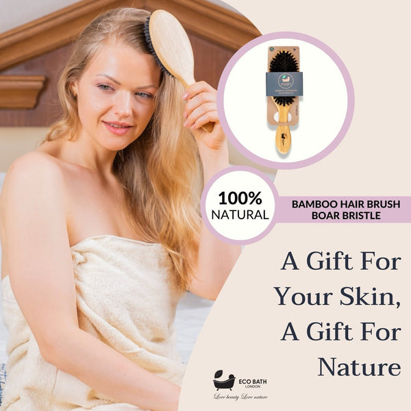 Eco Bath Bamboo Hair Brush with Boar Bristles
