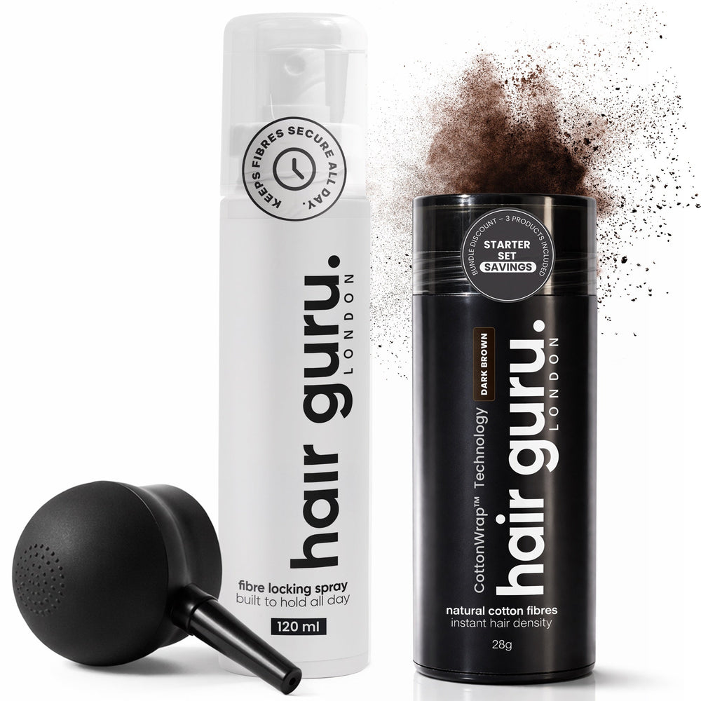 Hair Guru London Hair Fibres Starter Set Bundle