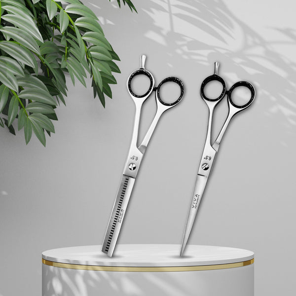 Viva Haircut & Thinning Scissors Set - Silver 6.5 Inch