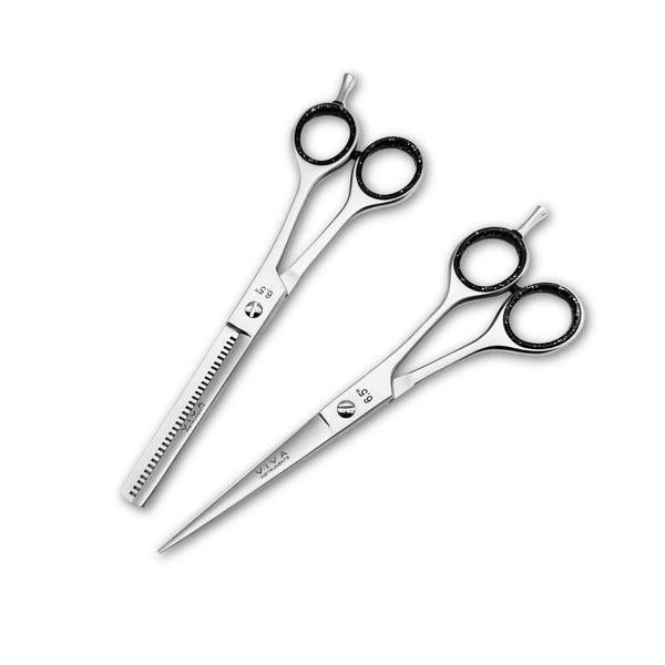 Viva Haircut & Thinning Scissors Set - Silver 6.5 Inch