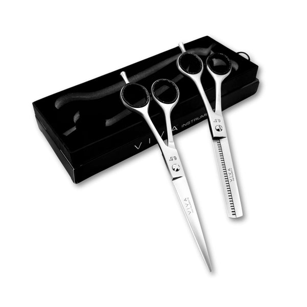 Viva Haircut & Thinning Scissors Set - Silver 6.5 Inch