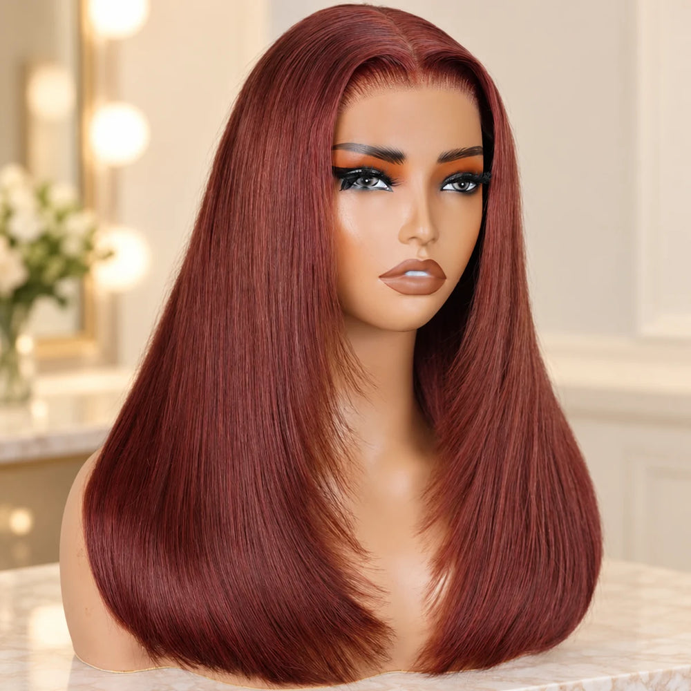 Chic Luxe Hair original style photograph on a neutral dressing-room background.