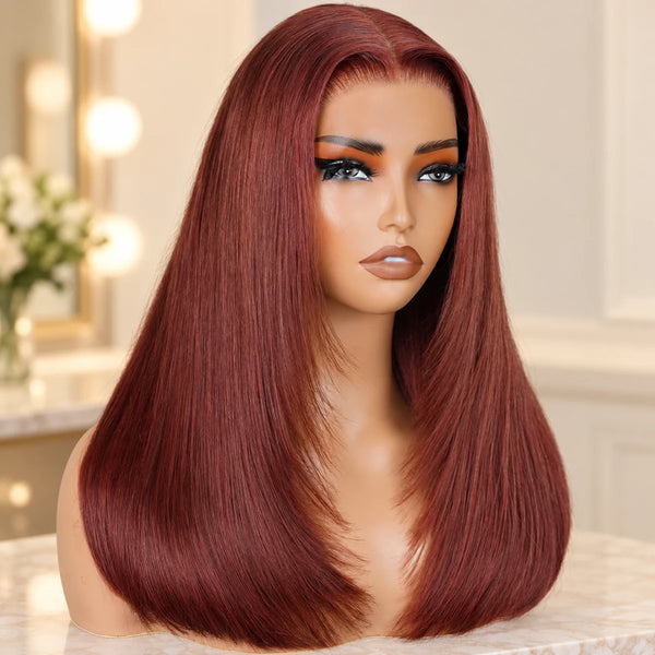Chic Luxe Hair original style photograph on a neutral dressing-room background.