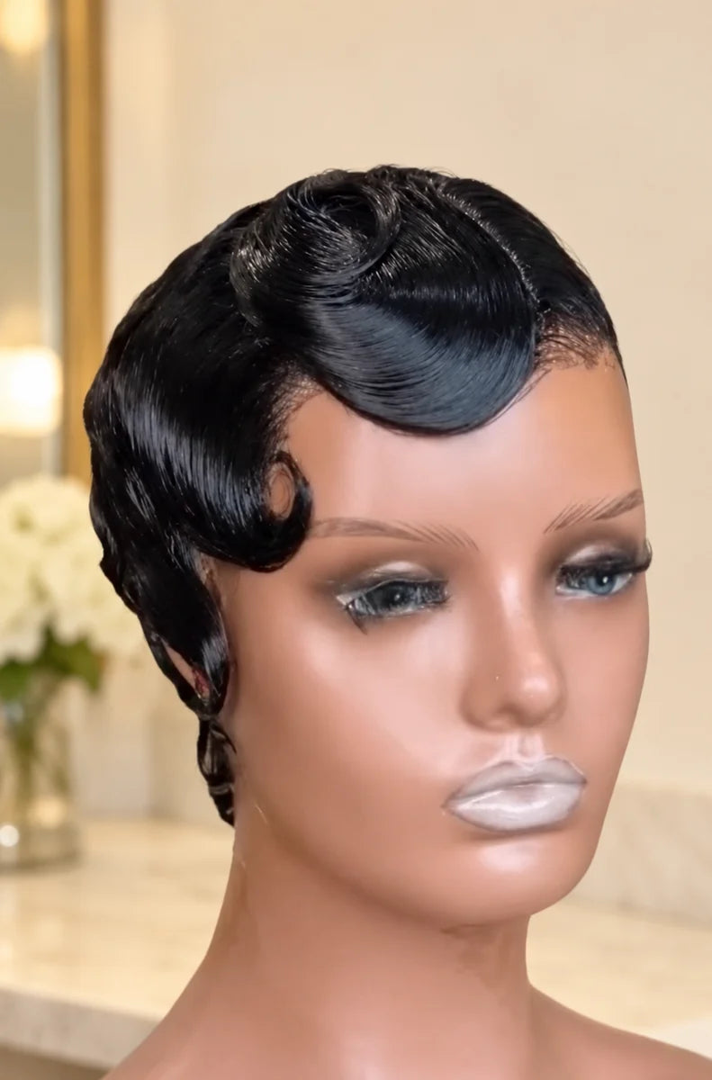 Chic Luxe Hair original style photograph on a neutral dressing-room background.