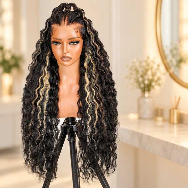 Chic Luxe Hair original style photograph on a neutral dressing-room background.