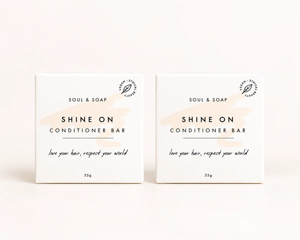 Soul & Soap Shine On Conditioner — 2 × 55g Bars — 2 individually packaged bars