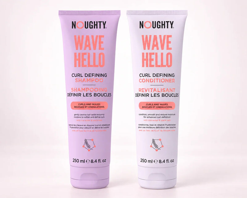 Noughty wave hello shampoo and conditioner duo — 250ml + 250ml