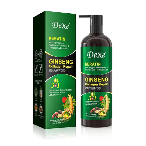 Dexe Keratin Ginseng Collagen Repair Shampoo — 900 ml