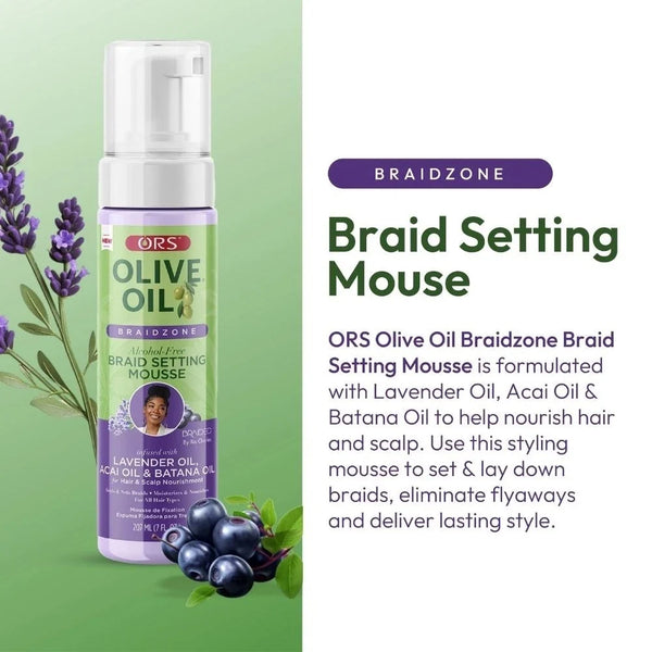 ORS Olive Oil Braidzone Alcohol-Free Braid Setting Mousse — 207 ml