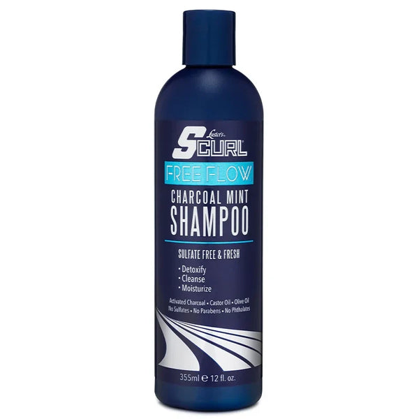 SCurl Free Flow Charcoal Mint Shampoo — 12 oz